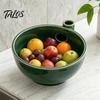 Swirl Wash Bowl for Berries Ceramic Berry Washer Bowl, Self-Spinning Hydraulic Vortex Fruit Cleaner with Odor-resistant Drainage, Automatic