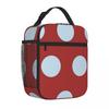 Bestselling Blue And Red Large Polka Dot Minimal Decoration Adjustable Strap Lunch Bag Middle School Thermal Food Carrier