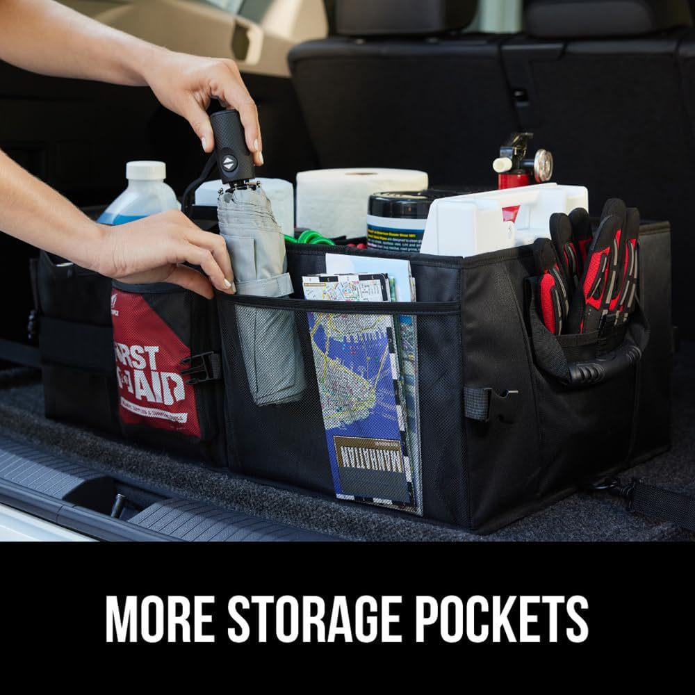 Spacious, durable trunk organizer: non-slip, waterproof, foldable; ideal for car storage.
