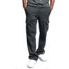 Red Men Cargo Jogger Pants Autumn Hip Hop Street Wear Loose Trousers Multi Pocket Solid Color Overalls Sports Wear