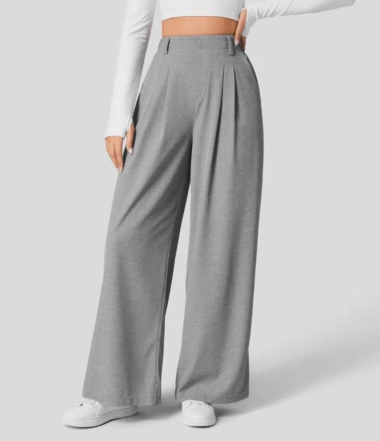 New European and American Drape High Waist Wide Legs Loose and Versatile Casual Loose Trousers Women