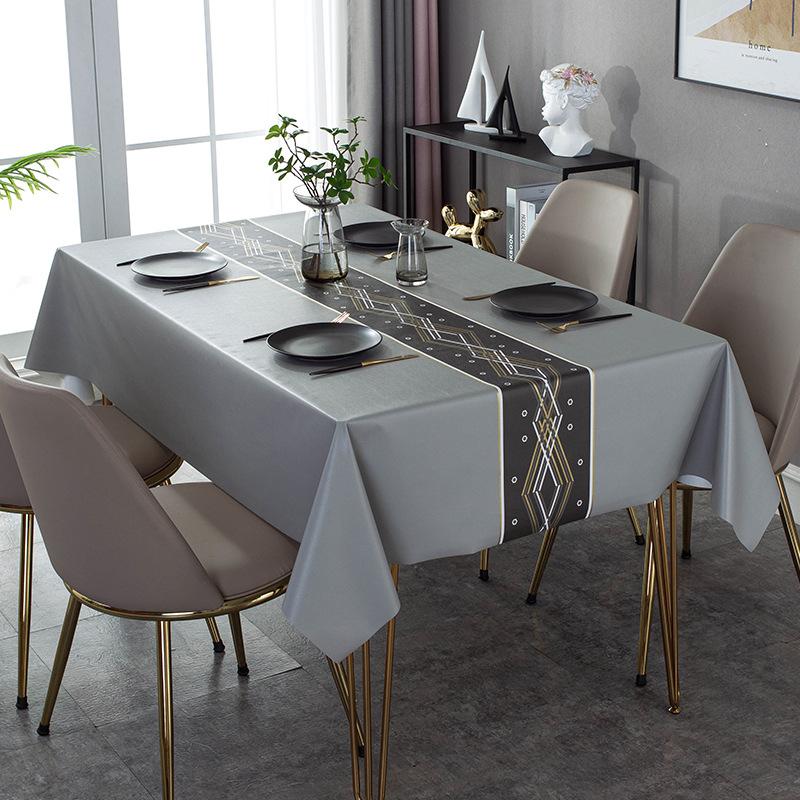 Neue Nordic Einfache Pu Tischdecke Öl Beweis Wasserdicht Waschen Kostenloser Haushalt Leder Verbrühen Tisch Matte Rechteckige Tischdecke