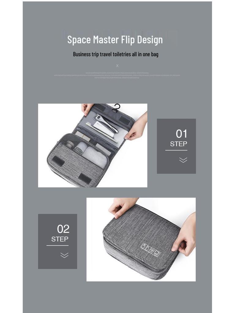 Erkek ve Kadınlar İçin Su Geçirmez Katyonik Seyahat Makyaj Çantası - Islak/Kuru Ayırmalı - Geniş Kapasiteli