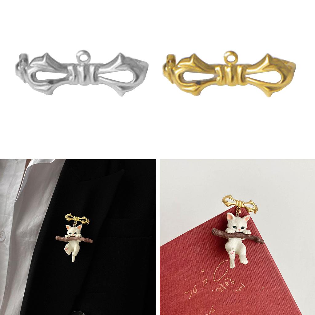 5 Pcs Vintage Elegant All-matched Suit Brooch Pin Niche Design Bowknot Metal Jewelry Accessories Wedding Banquet Gift