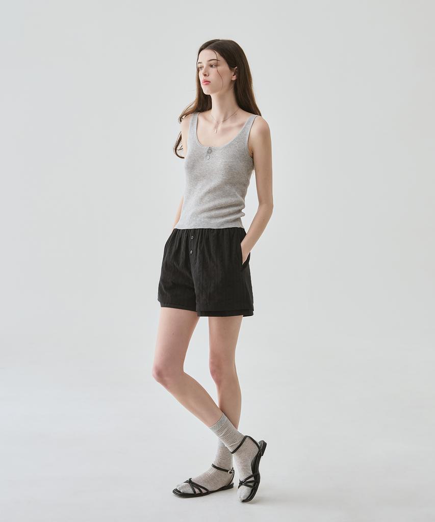 Deuloupisumeon Cotton Punched Layered Shorts [White]
