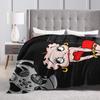 Warm Blanket Airplane Travel B-Bettys Boops Bedding Throws  Flannel Bedspread For Home Decor Graphic Sofa Bed Cover