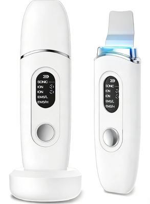 Ultrasonic Water Peeling Facial Scrubber: Exfoliates, Cleanses Pores, Removes Sebum, and Provides Face Care with USB Rechargeable and Compact Design.