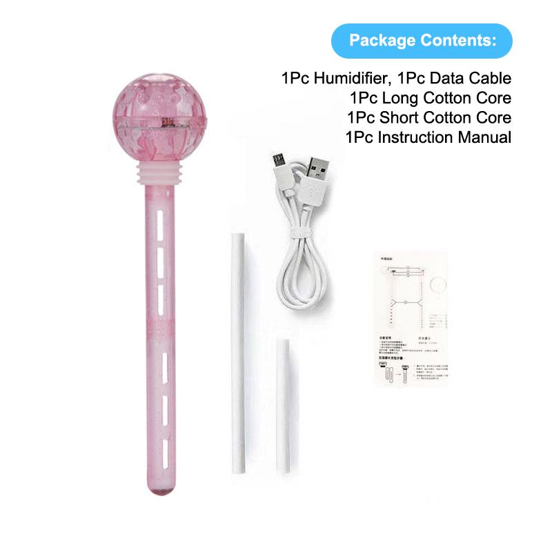 USB Humidifier Stick with LED Lights Compact Design for Home and Office Spaces