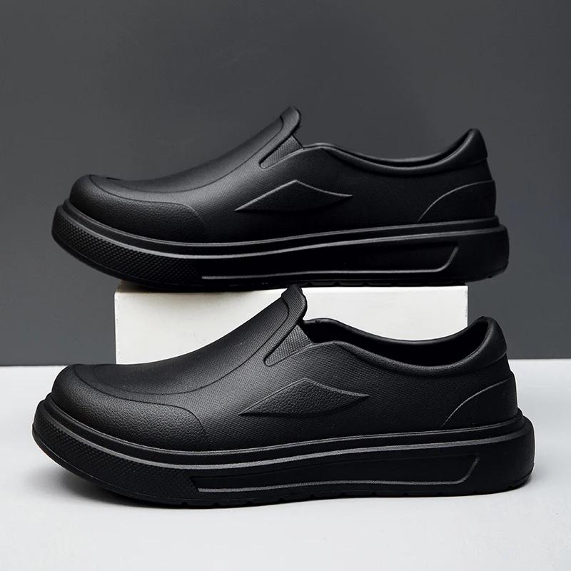 

Men s Work Shoes Chef Shoes Anti Slip Oil Resistant Dirt Resistant Kitchen Shoes Quick Drying Rain Shoes Breath Clogs Large Size 39 чёрный