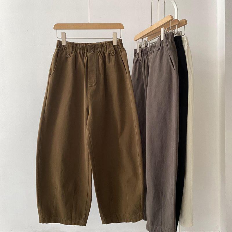 Plus Size Women's High Waist Cropped Harem Pants - Spring Style, Elastic Waist, Loose Casual Fit