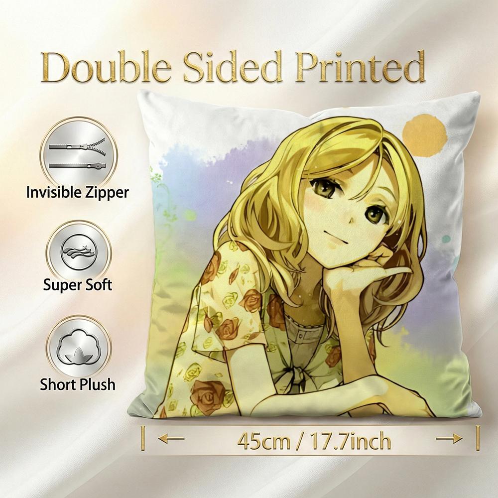 Anime Natsuiro Kiseki Cushion Cover 1Pcs Decorative Covers Soft Cushion Case For Sofa Couch Decor 40X40 45X45 Pillowcases