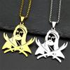 Imam Ali Sword Muslim Islam Allah God Chain Necklace For Men Women Stainless Steel Arabic Zulfiqar Gold Color Chain Jewlery