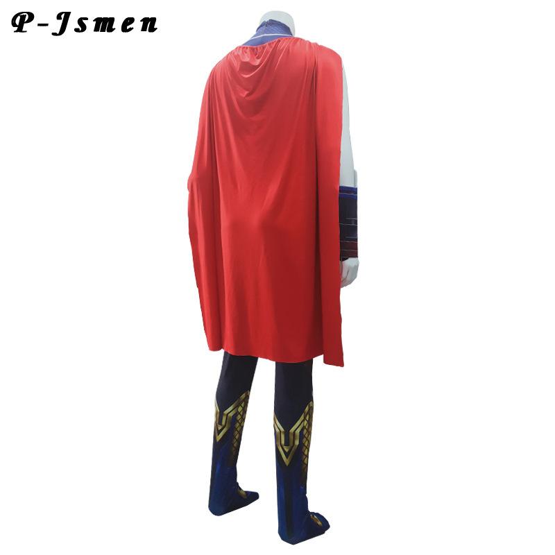 P-Jsmen Thor Love and Thunder Cosplay Costume TVMovie Superhero Suit Halloween Felt Sleeves Costumes with Cape for Kids Adult