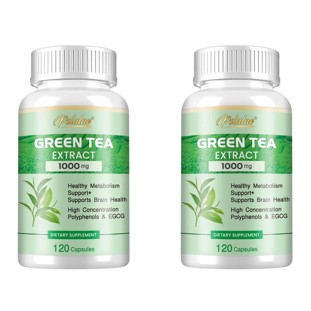 Grüntee-Extrakt-Kapseln, 1000 mg pro Portion, enthaltend 50 % EGCG und 98 % Polyphenole, leicht absorbierbar, GVO-frei, für Erwachsene geeignet.