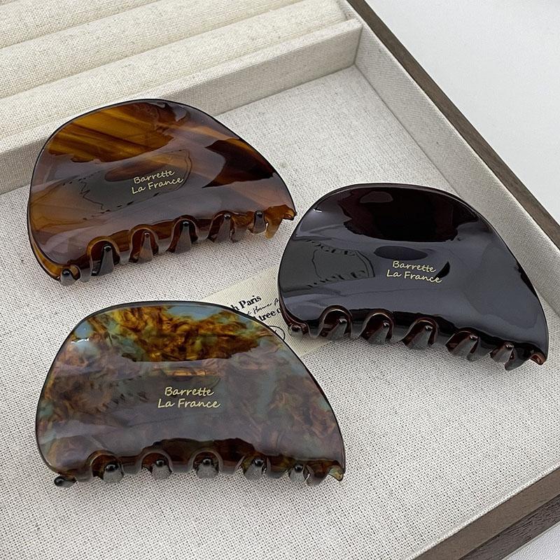 Francouzská Vintage 7.7CM Půlkruhová Spona do Vlasů Jednoduchá Delikátní Acetátová Spona Žralok Vlasové Doplňky Pro Ženy Dívky