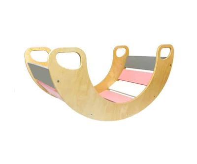 Wooden Rocker Multicolored Sunny Pink-gray