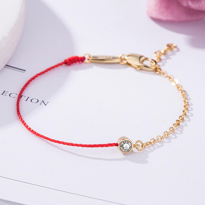 Women Rose Gold Braided Red String Bracelet For Horse Year Luck Valentine Gift Fashion Jewelry