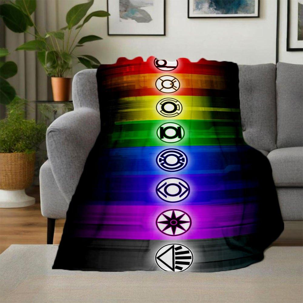 Colorful Lantern Symbols Wall Art DecorBlanket Flannel Throw Blanket for Sofa, Bed, Travel, Camping, Office, Couch, Chair