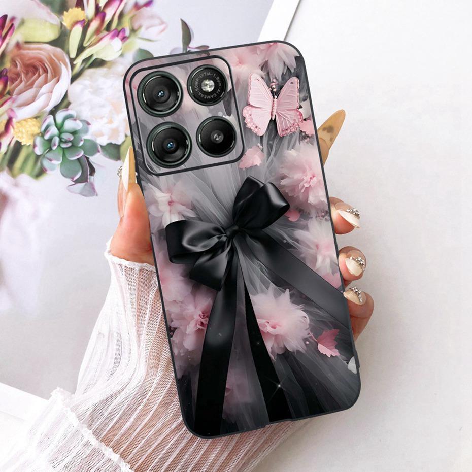 Modne etui na telefon z literami dla Motorola Moto G77 G67 Tylna osłona dla MOTO G67 G77 5G Miękkie czarne silikonowe etui