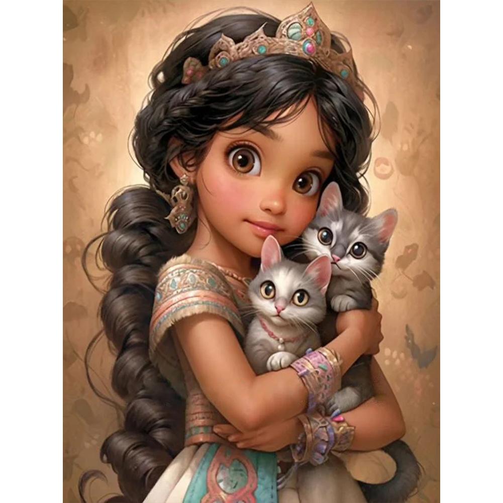 5D DIY Full Round Drill Diamond Painting Sweet Big Eyes Girl Kit Home Decoration Rhinestones Paintings