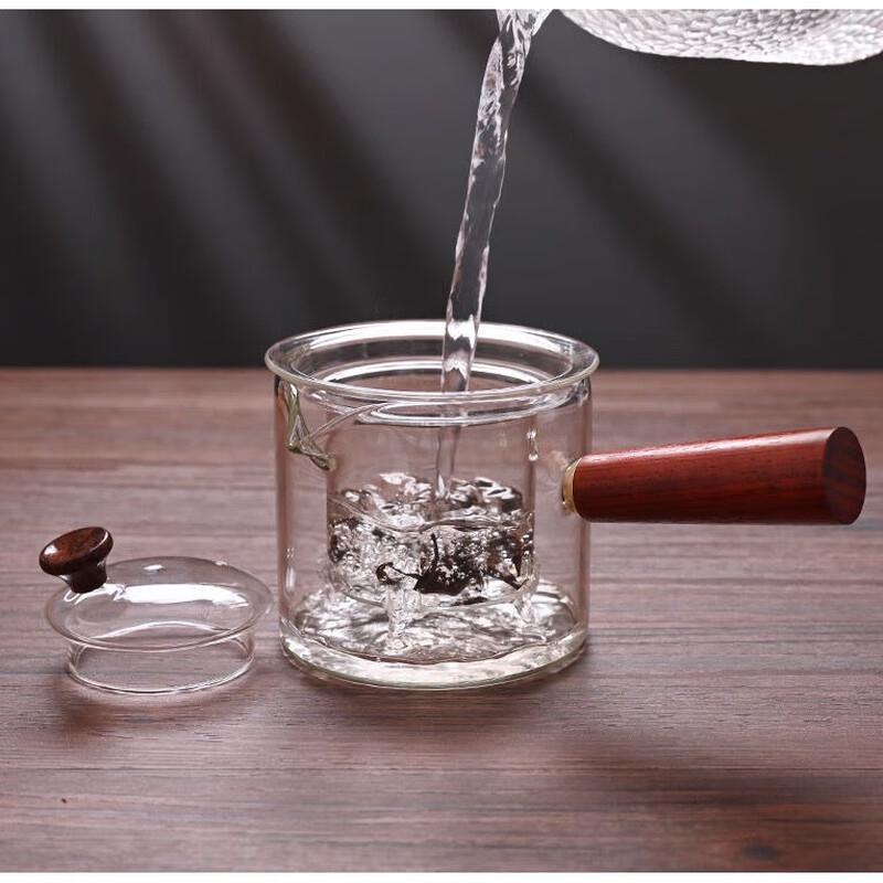 Heat-Resistant Glass Tea Pot with Side Handle Infuser