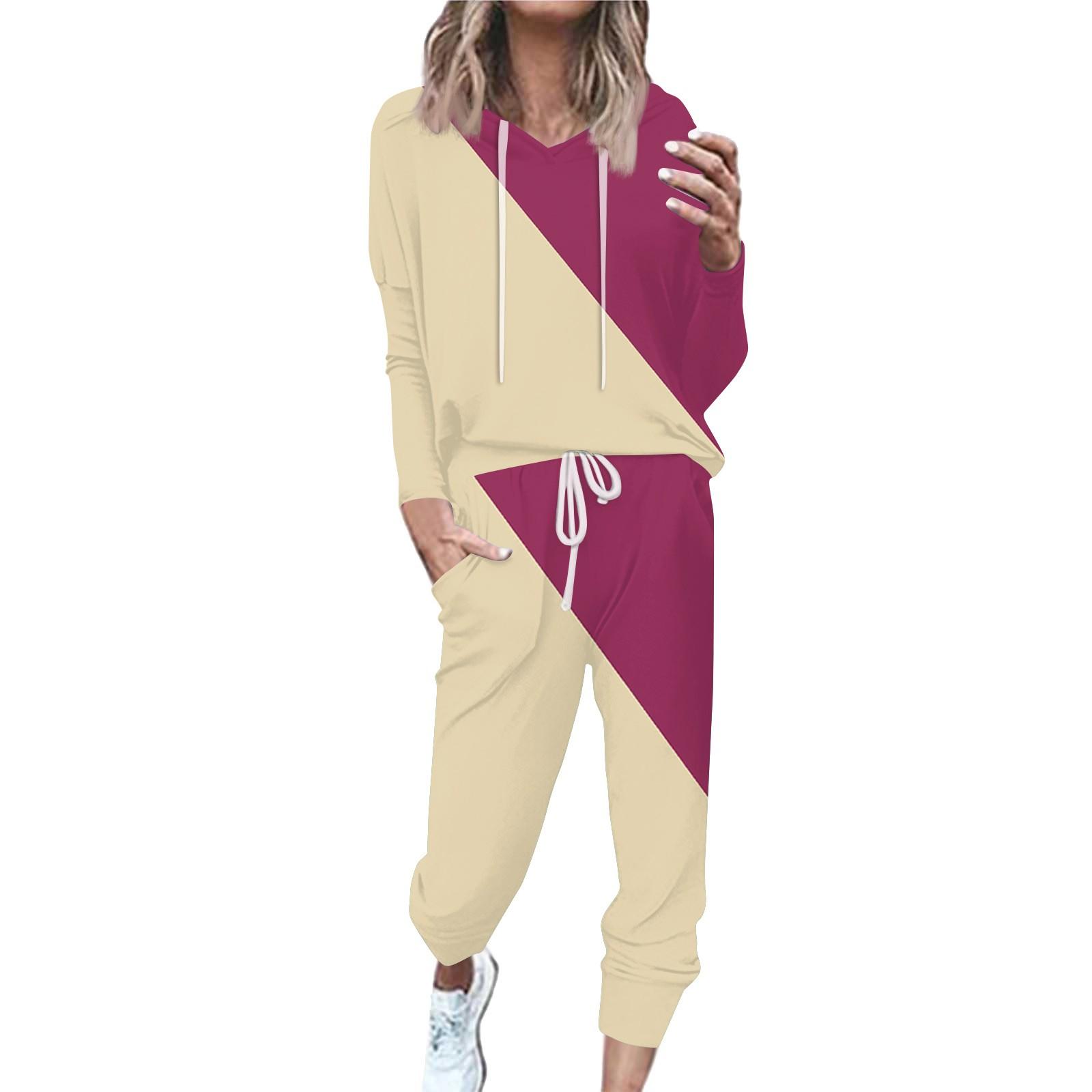 

Женский полосатый спортивный костюм из 2 предметов, удобная толстовка с капюшоном, спортивные штаны для занятий йогой и тренировкой S бежевый