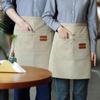 1Pcs Apron Canvas Multi Pocket Neck Proof Kitchen Cooking Baking Barber Gardening Work Apron