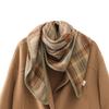 Autumn and winter double-sided plaid wool scarf women's plaid triangle scarf scarf thickened warm shawl