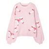 Women's Casual Solid Color Crew-neck Loose Long-sleeved T-shirt Top