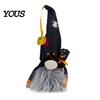 Halloween Plush Gnome Decorations Light Up Decoration, Spooky Orange Black Swedish Tomte Elf Figurine, Stuffed Fabric Figurines Cute Glowing