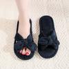 Girl cotton slippers bow home plush slippers indoor fluffy women fluffy
