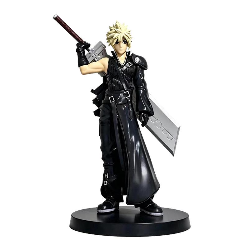 Final Fantasy Black Cloak Greatsword Warrior Figure Model - Game Ornament