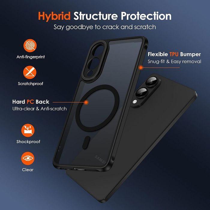 Coque de protection - BOOLING - pour Samsung Galaxy S25 Edge - Noir - Antichoc - Avec cercle magnétique - 2 Verres Trempés