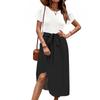 Women's Casual Round Neck Midi Dress Basic Classic Outdoor Everyday Short Sleeve Loose Dress