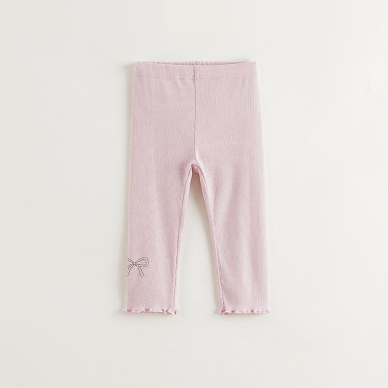 Mark Jenny Girls  Cute Printed Stretch Leggings Baby Pants 2025 Spring New Style 250301 Pink 90