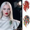 Koreanisch-Stil Funkelnde Kristall-Muschel Brosche Corsage für Damen Anzugmäntel