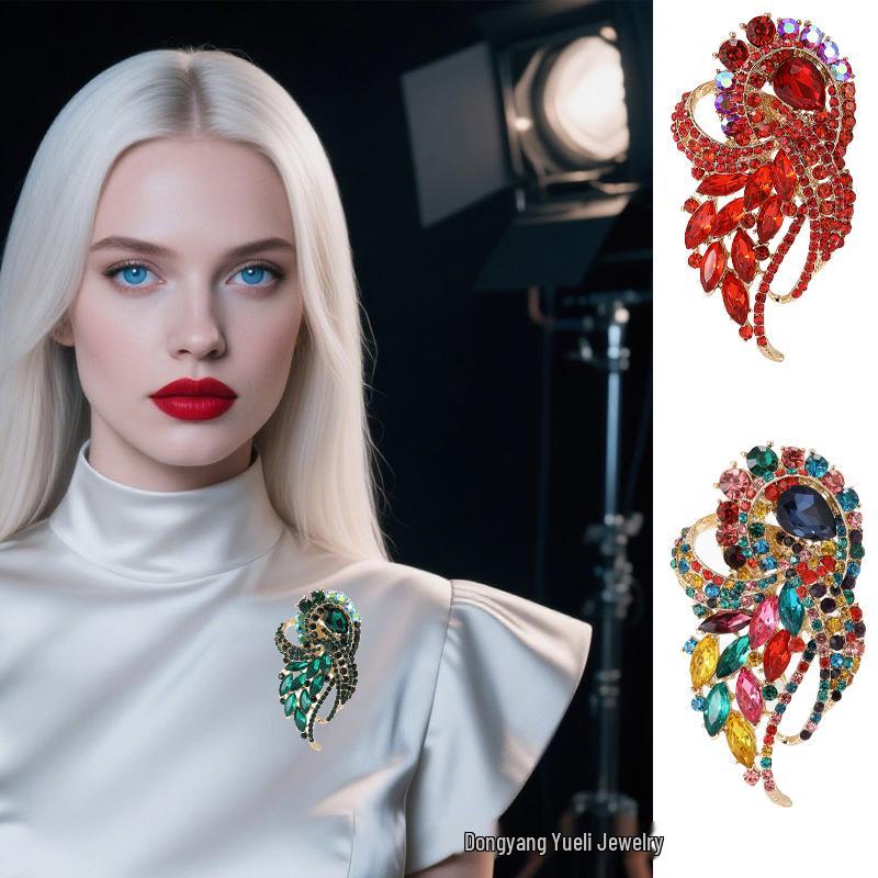 Koreanisch-Stil Funkelnde Kristall-Muschel Brosche Corsage für Damen Anzugmäntel