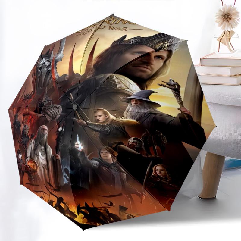 Fantasy Epic: Lord Rings Folding umbrella 8 paraphenoid bones Suitable for all seasons Umbrella outdoor travel