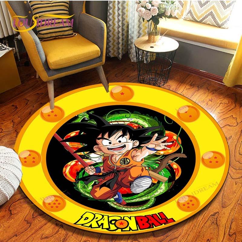 Anime Dragon Ball Goku Round Carpet  Living Room Non-slip Chair 3d Carpet Home Decor Tapis Salon Rugs Mats