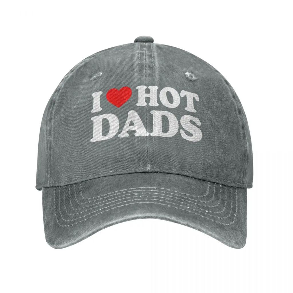 2026 Mi Piacciono i Papà Caldi Cappellino da Baseball per Uomini Donne Denim Usurato Cappellino da Sole per Esterno Tutte le Stagioni Cappelli da Viaggio Cappellino