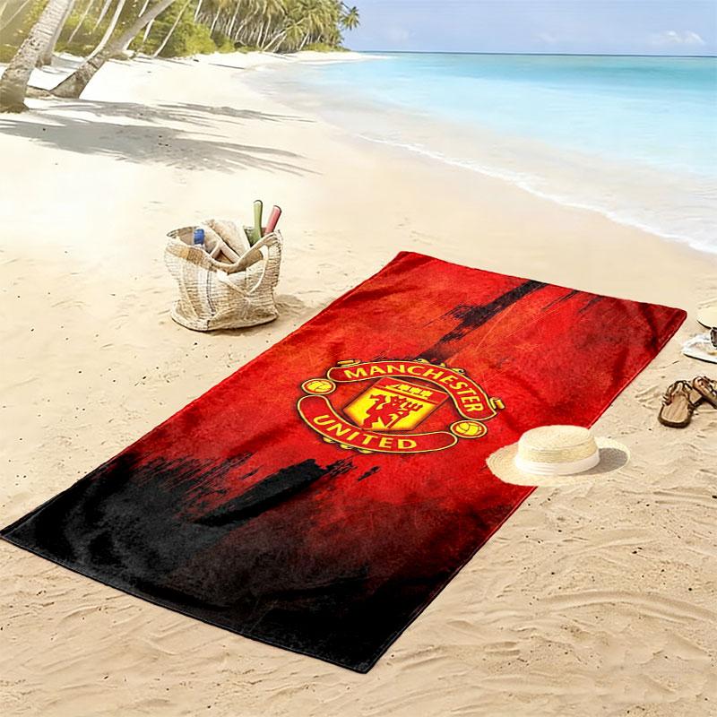 Manchester United F Print Beach Towel, Large Soft Quick Dry Towel for Beach Camping Swimming