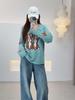 Shuangtian 2025 Winter Women's Plus Size Cartoon Puppy Knit Pullover Sweater F728