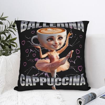 Ballerina Puccino Funny Meme Italian Brainrot Pillowcase Printed Cushion Cover Decor Throw Pillow Case Cover Home Square