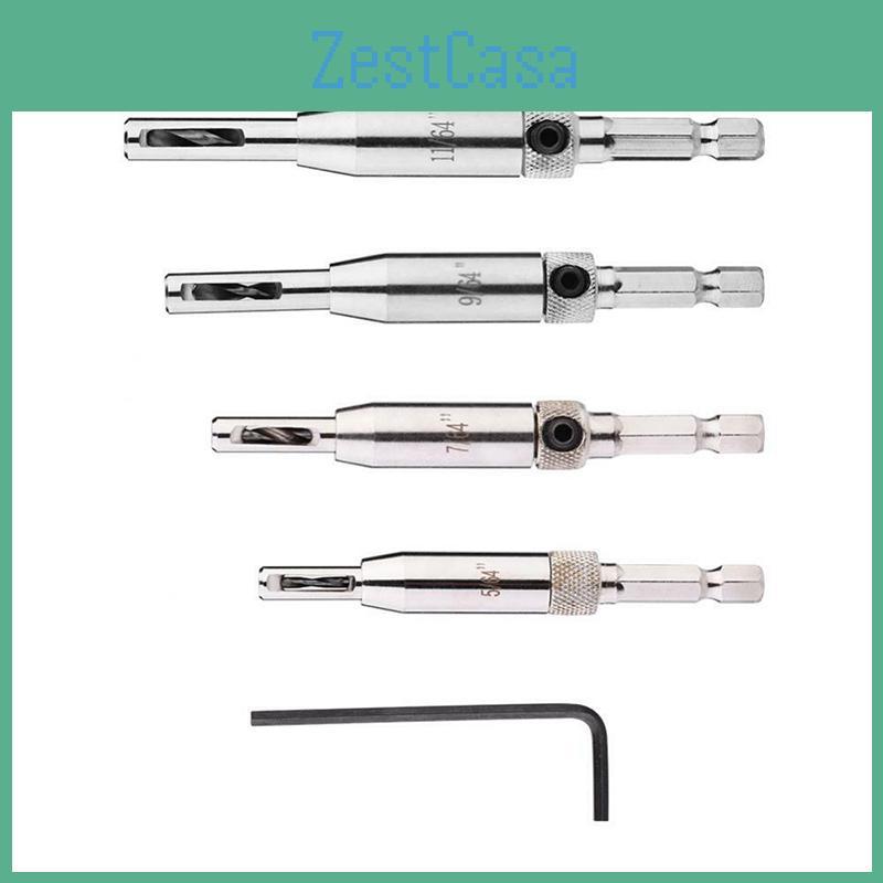 Premium Quality 4x Hex Shank Self Centering Door Window Hinge Twist Wood Drill Bit Hole Puncher With Brass Body