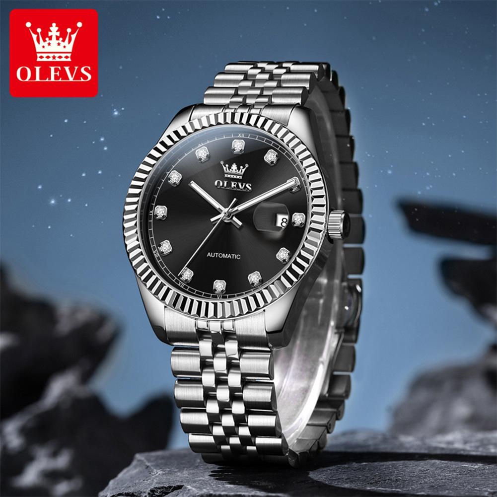 OLEVS 6743 Automatic Man Watch Original Luxury Brand Mechanical Watch Auto Date Waterproof Luminous Stainless Steel Men's Watch