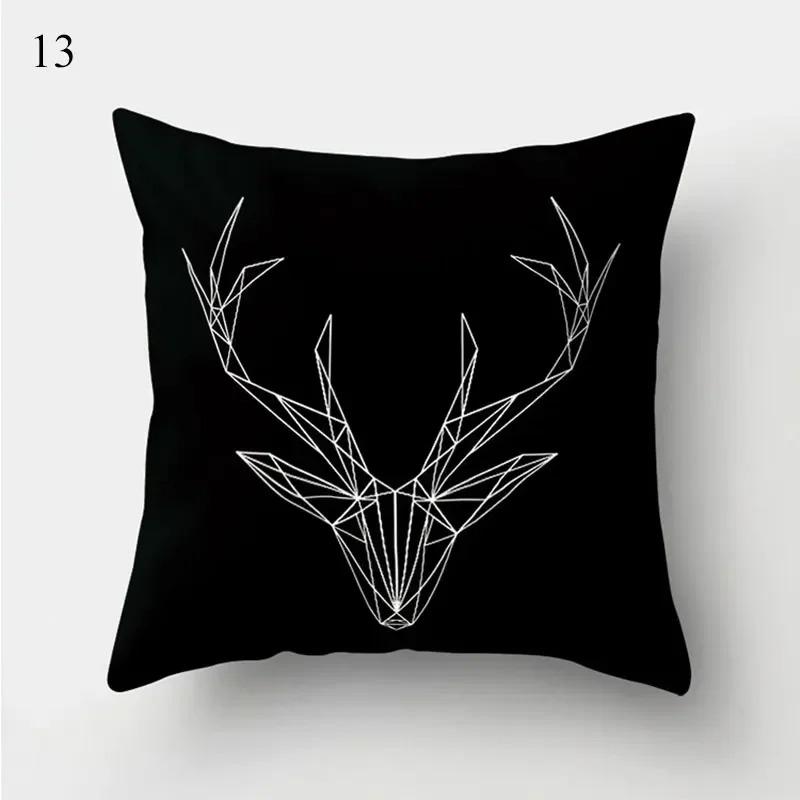 Black and White Geometric Cushion Cover Pillowcase Home Decoration Suitable for Bedroom Sofa Car