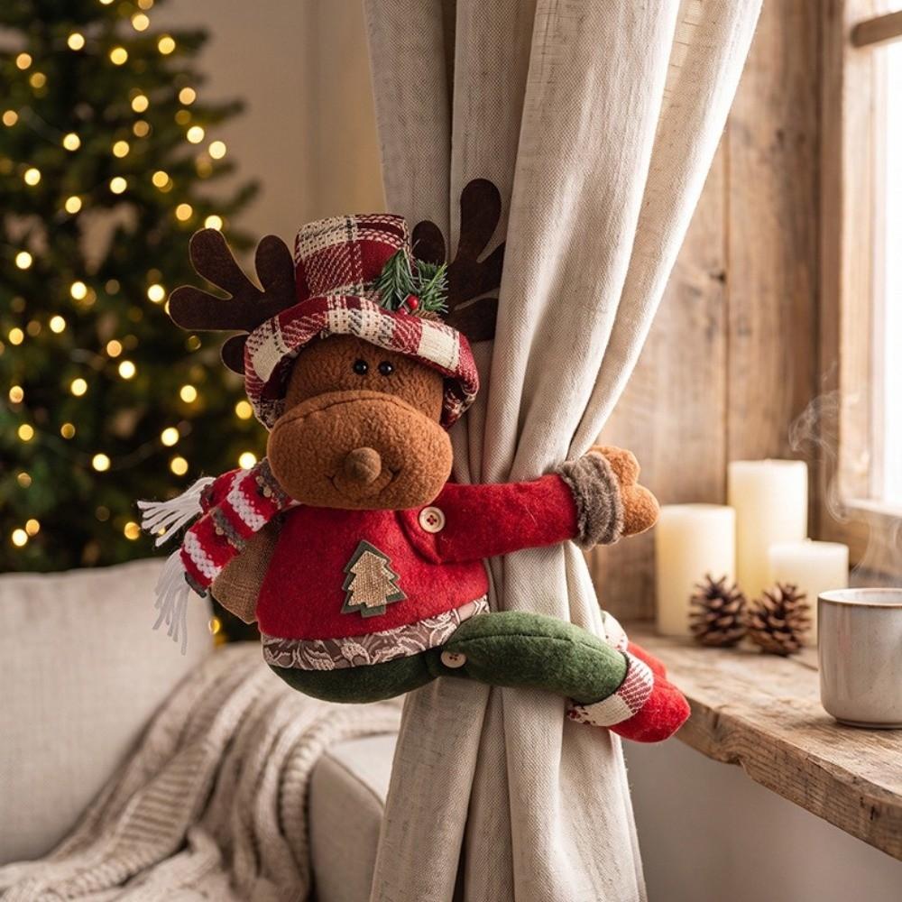 Cartoon Figure Plush Doll Curtain Holder Soft Texture Stuffed Figure Curtain Buckle Party Decor