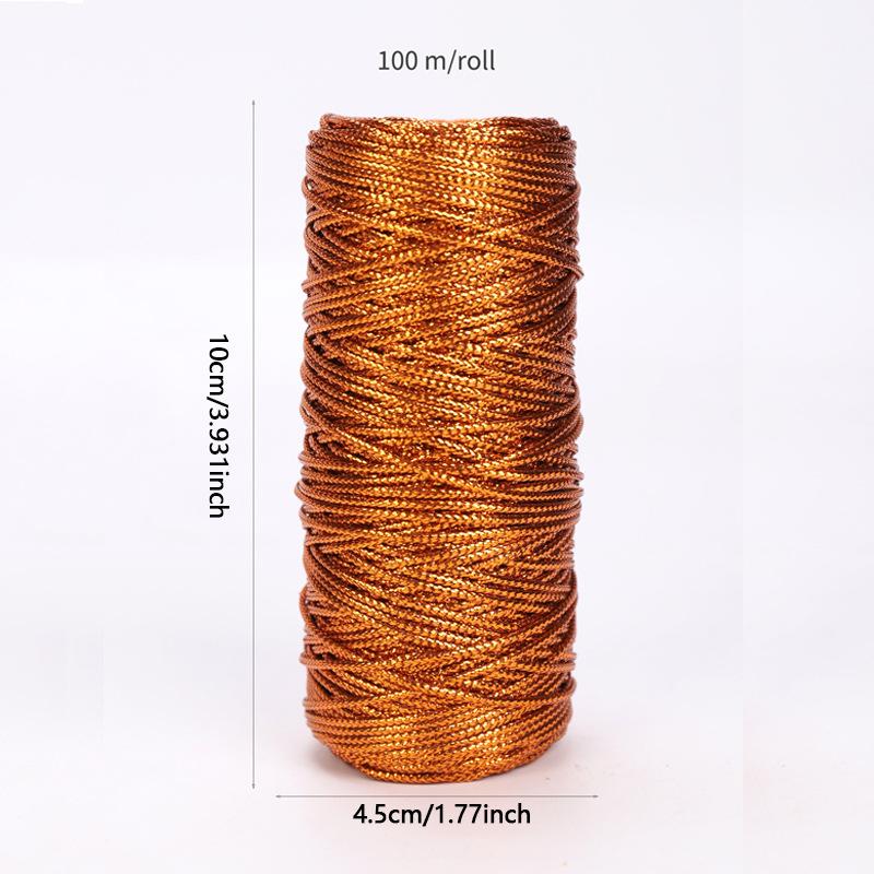 

Шнур для макраме 100 м. Мотузка. Шпагат. Стрічка. Бантики. Виготовлення подарункової упаковки своїми руками. Шиття. Кручена нитка. Домашні текстильні аксесуари. 1 Pc бронзовий