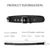 [LumiSyne] Studded Belt for Women and Men - Punk Rock Rivet Belt, Black Leather Belt with Silver Metal Decoration, Casual Belt, Unique Belt, Perfect