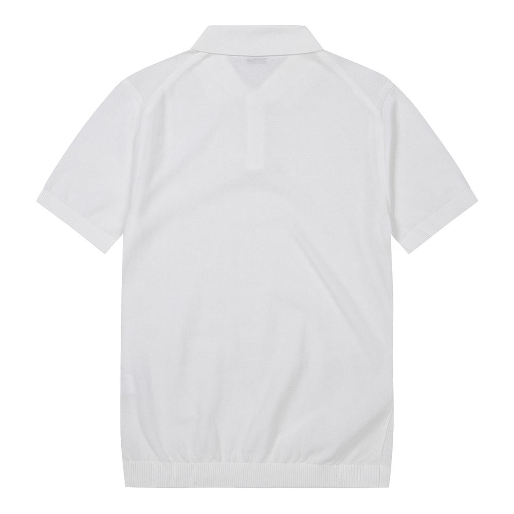 FERRAROMILANO Men'S Comfortable Pique Collar Short Sleeve Sweater Ivory (Aeca20261)